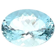 AAAA Aguamarina Natural 13.73 Cts Gema Ovalada Suelta Para Joyería