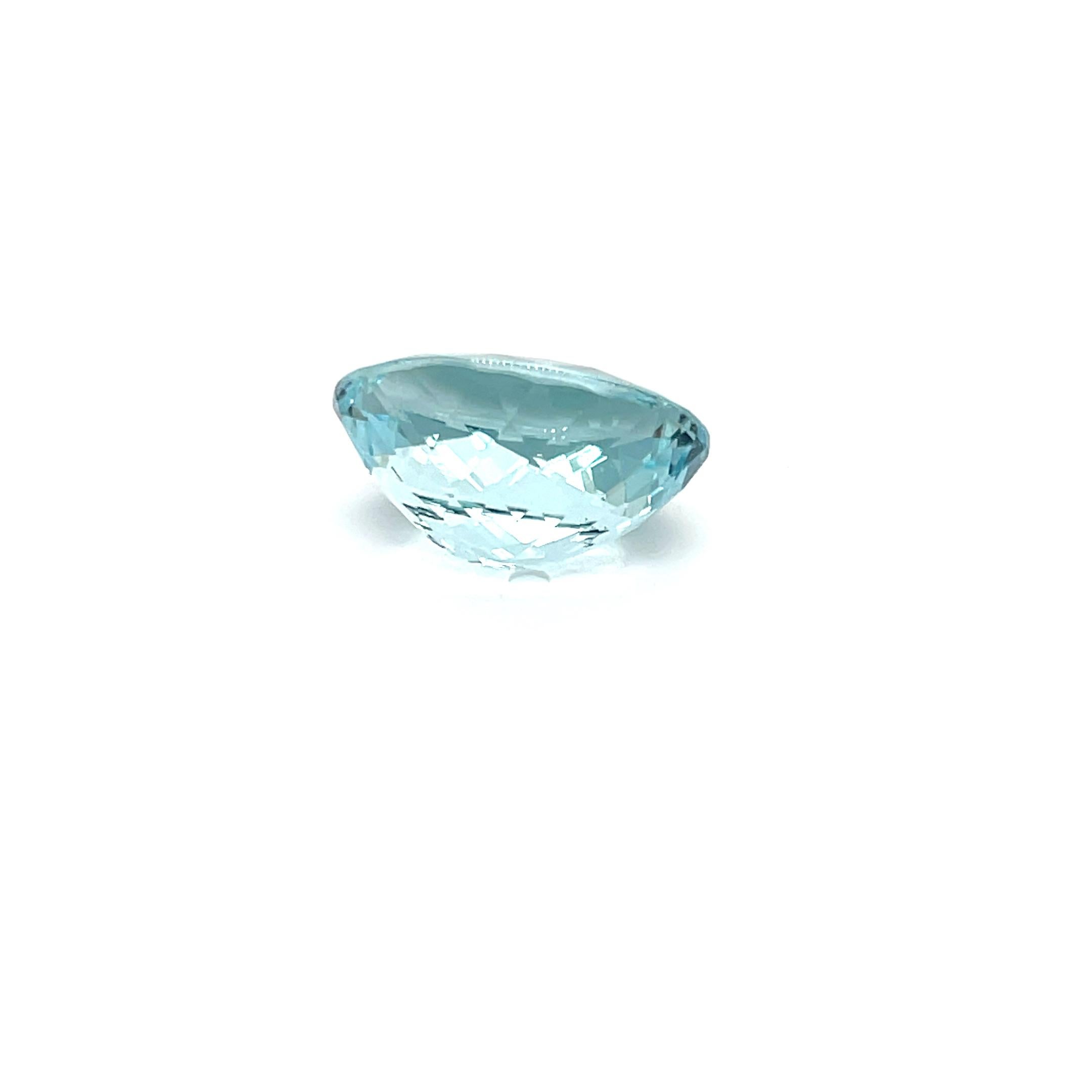 Art Deco AAAA Natural Aquamarine 14.7 Cts Oval Top Loose Gemstone For Jewelry Making For Sale