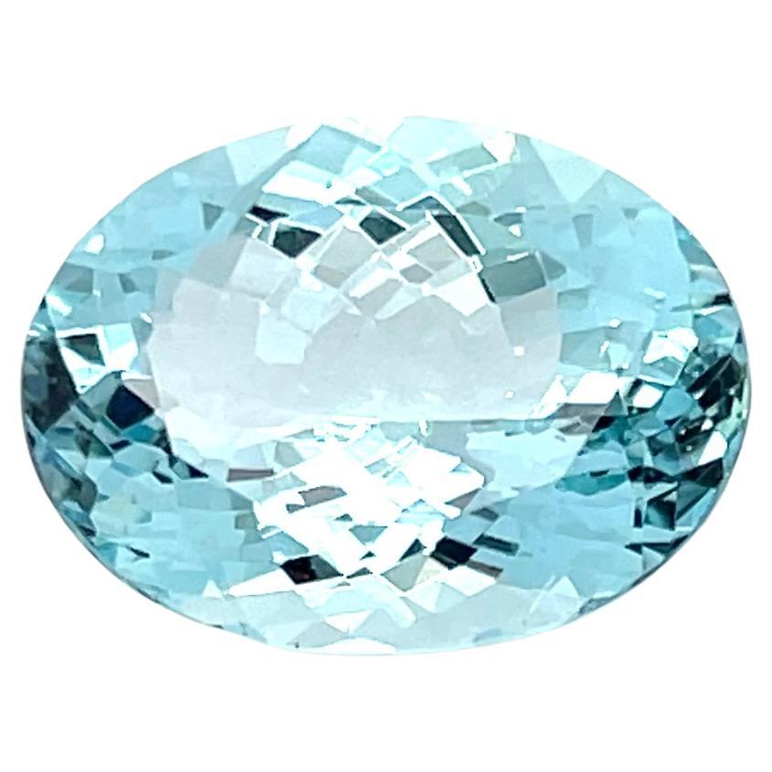 AAAA Aguamarina Natural 14.7 Cts Gema Ovalada Superior Suelta Para Joyería