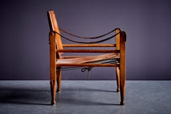Aage Bruun & Søn Safari Chair aus Vollnarbenleder