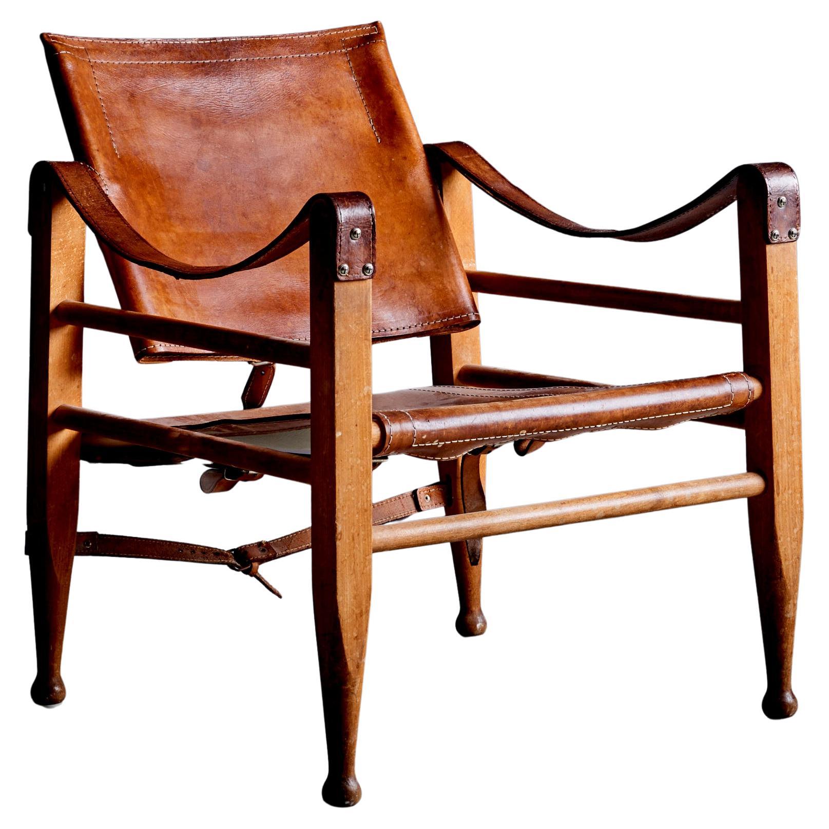 Aage Bruun & Søn Safari Chair in full grain leather