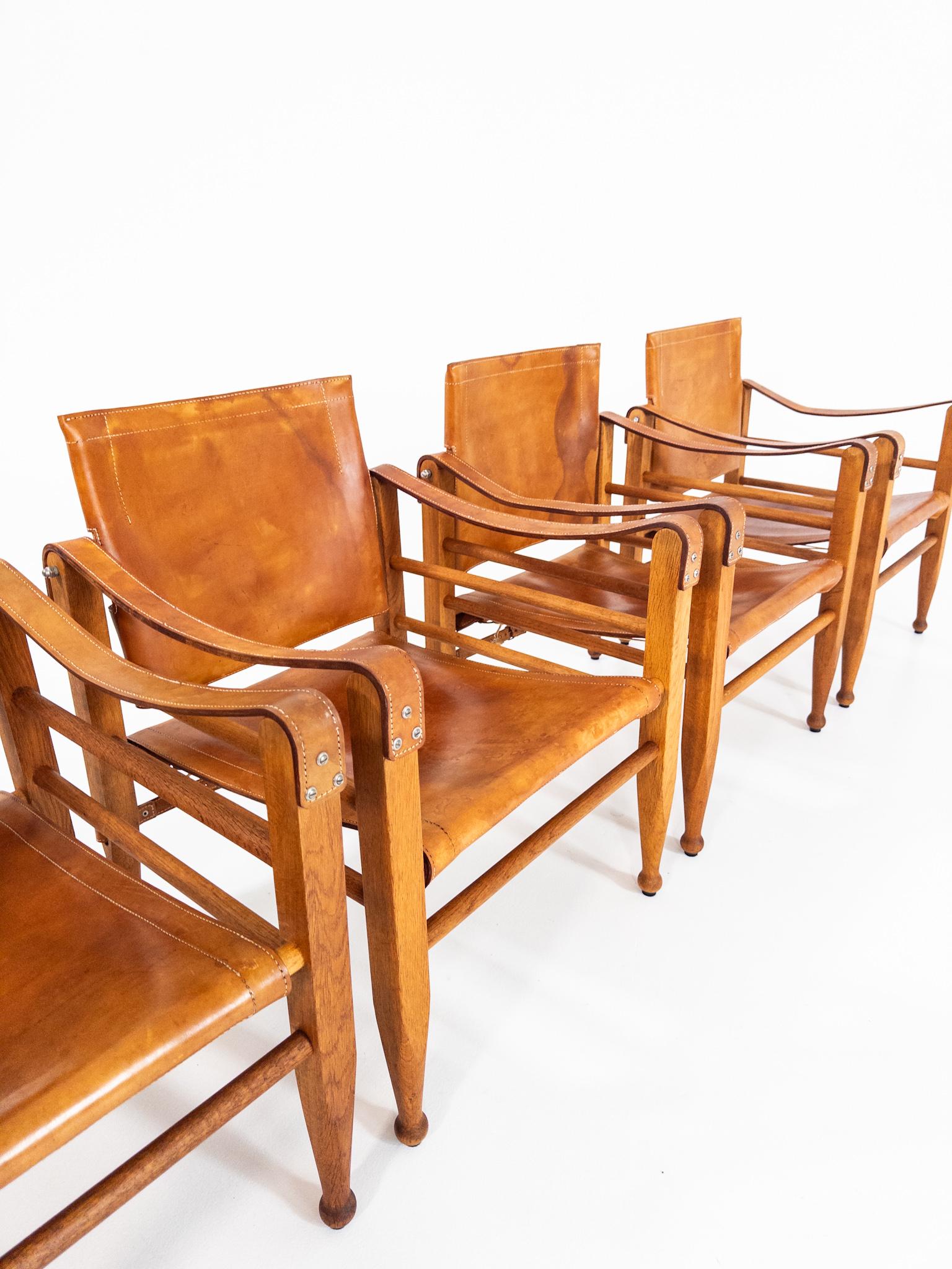 Chêne Aage Bruun & Søn - Chaises Safari, Danemark, années 1960 en vente