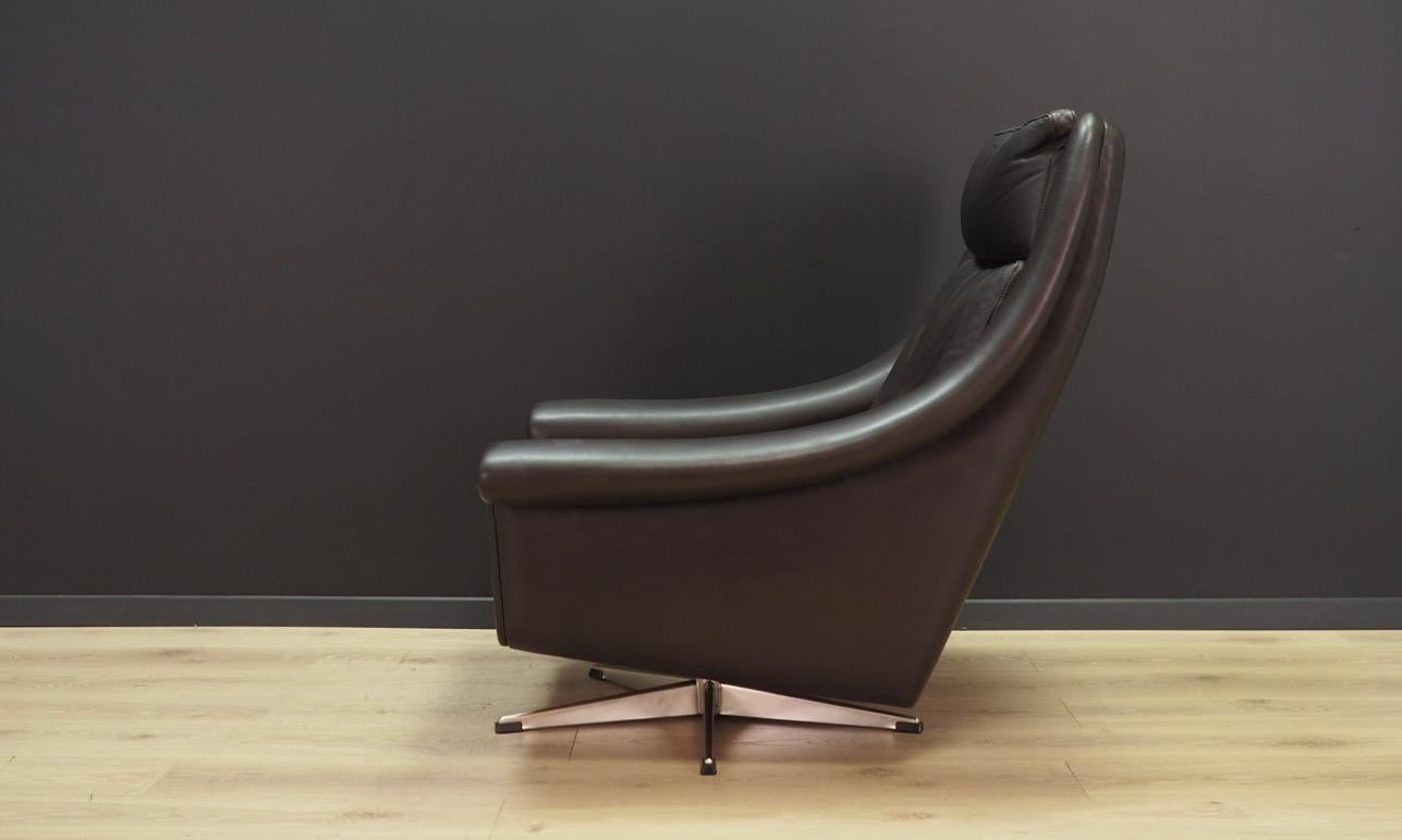 Aage Christensen Armchair Brown Leather 1970s Vintage For Sale 3