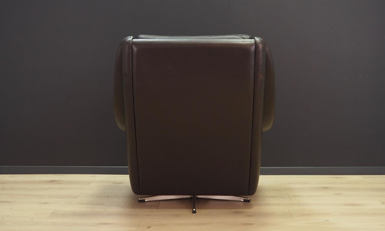 Late 20th Century Aage Christensen Armchair Brown Leather 1970s Vintage For Sale