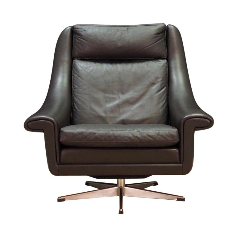 Aage Christensen Armchair Brown Leather 1970s Vintage For Sale