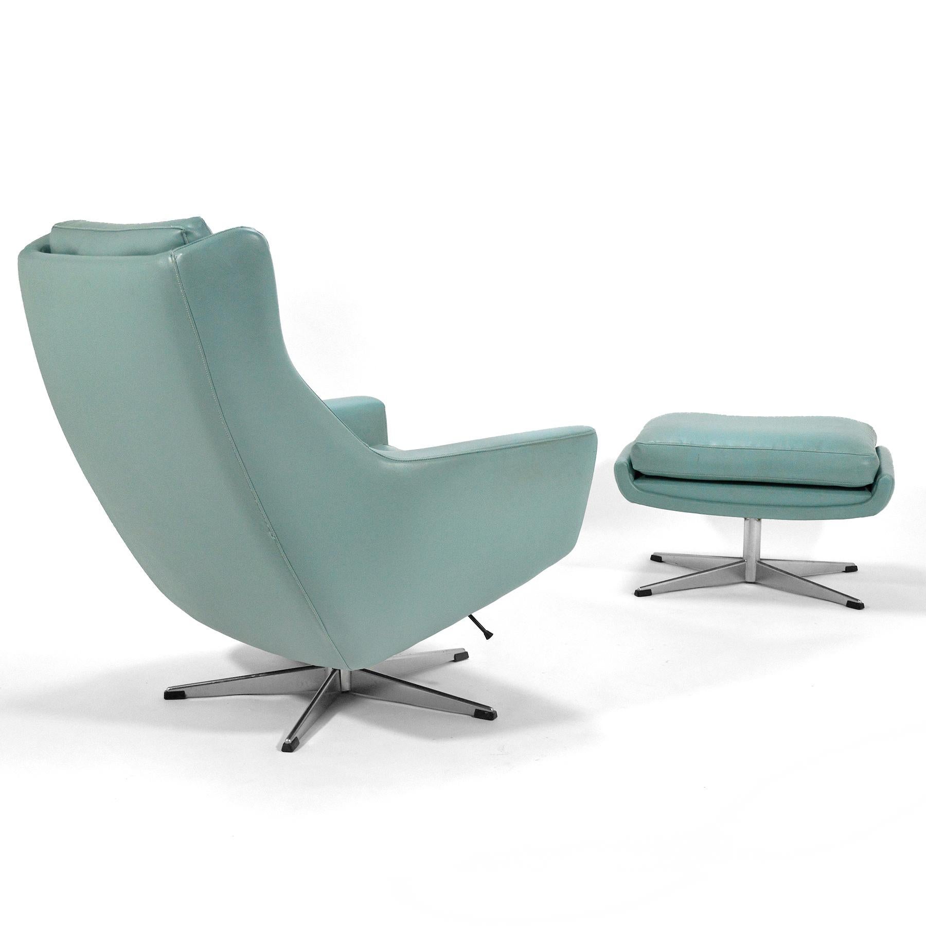 Faux Leather Aage Christiansen Lounge and Ottoman by Erhardsen & Andersen