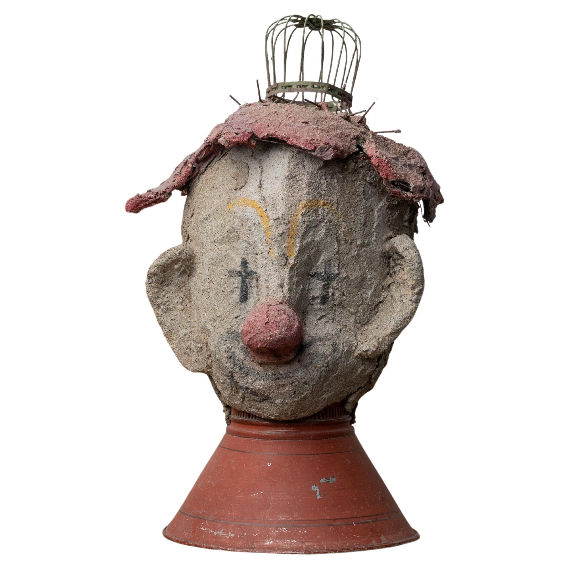 Sculpture de clown d'art outsider Aage Hogfeldt