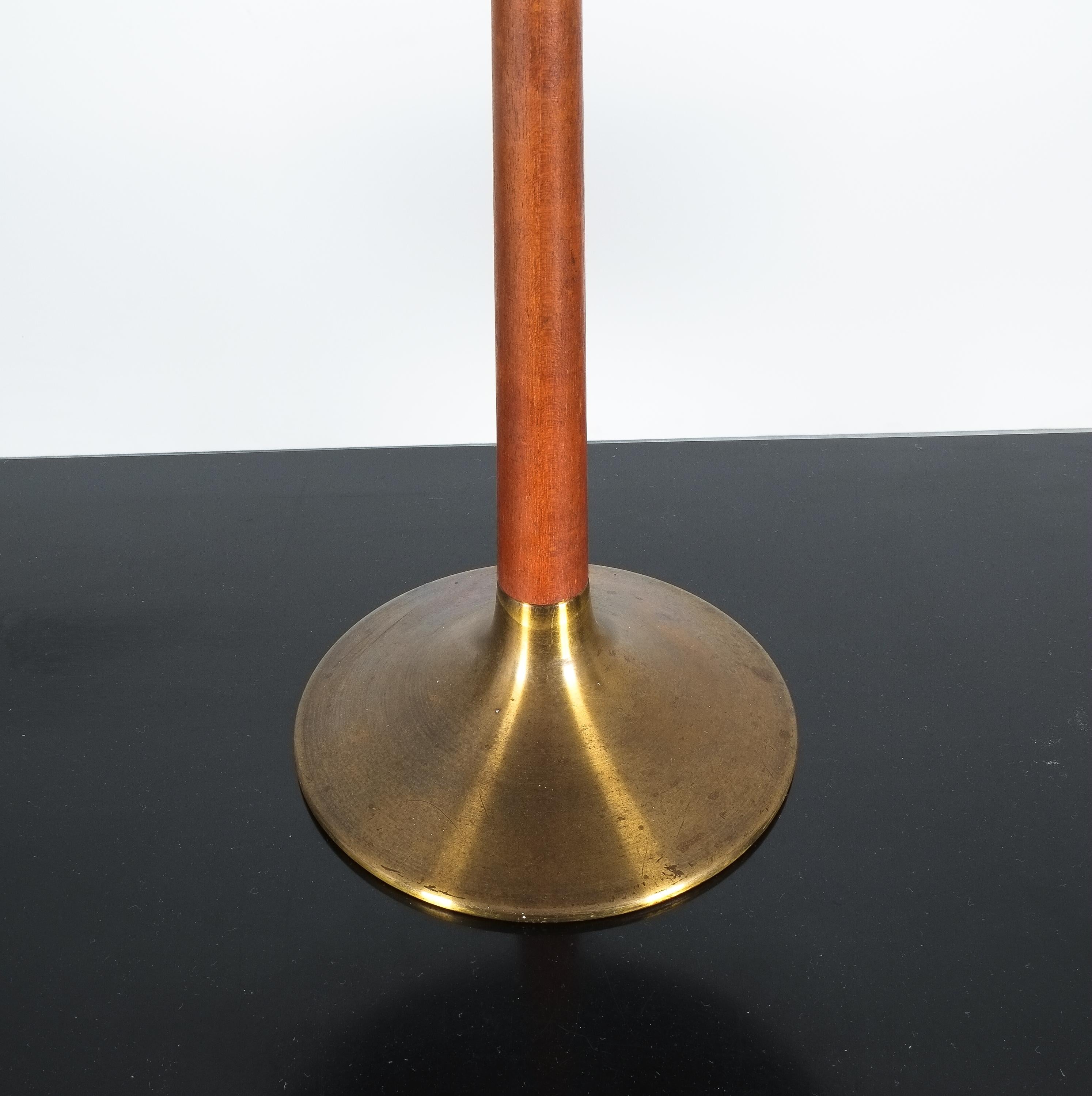 Mid-20th Century Aage Holm Sørensen Scandinavian Teak Brass Table or Desk Lamp, 1950s For Sale