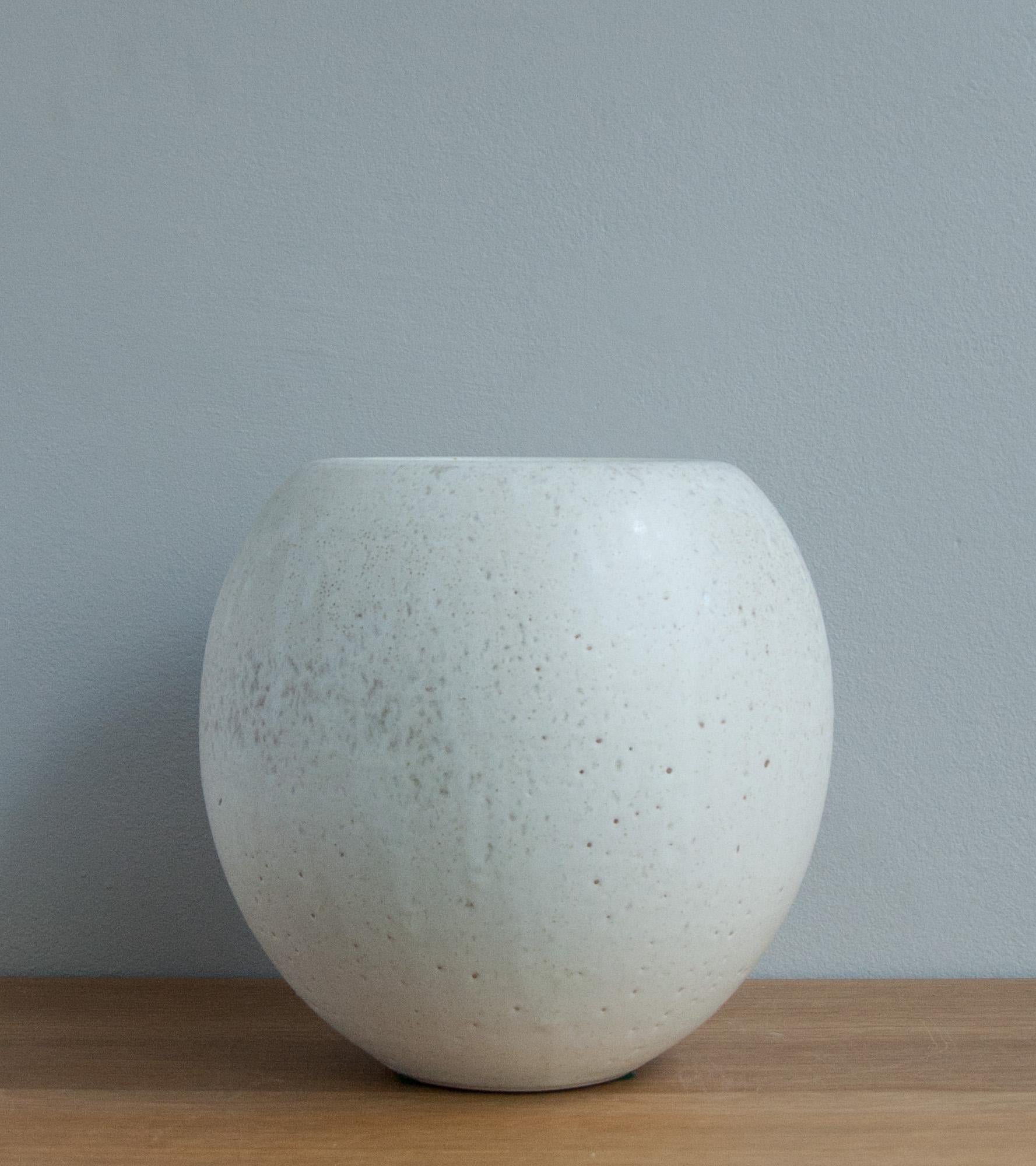 Danish Aage & Kasper Würtz One off Bulbous Vase off White Glaze