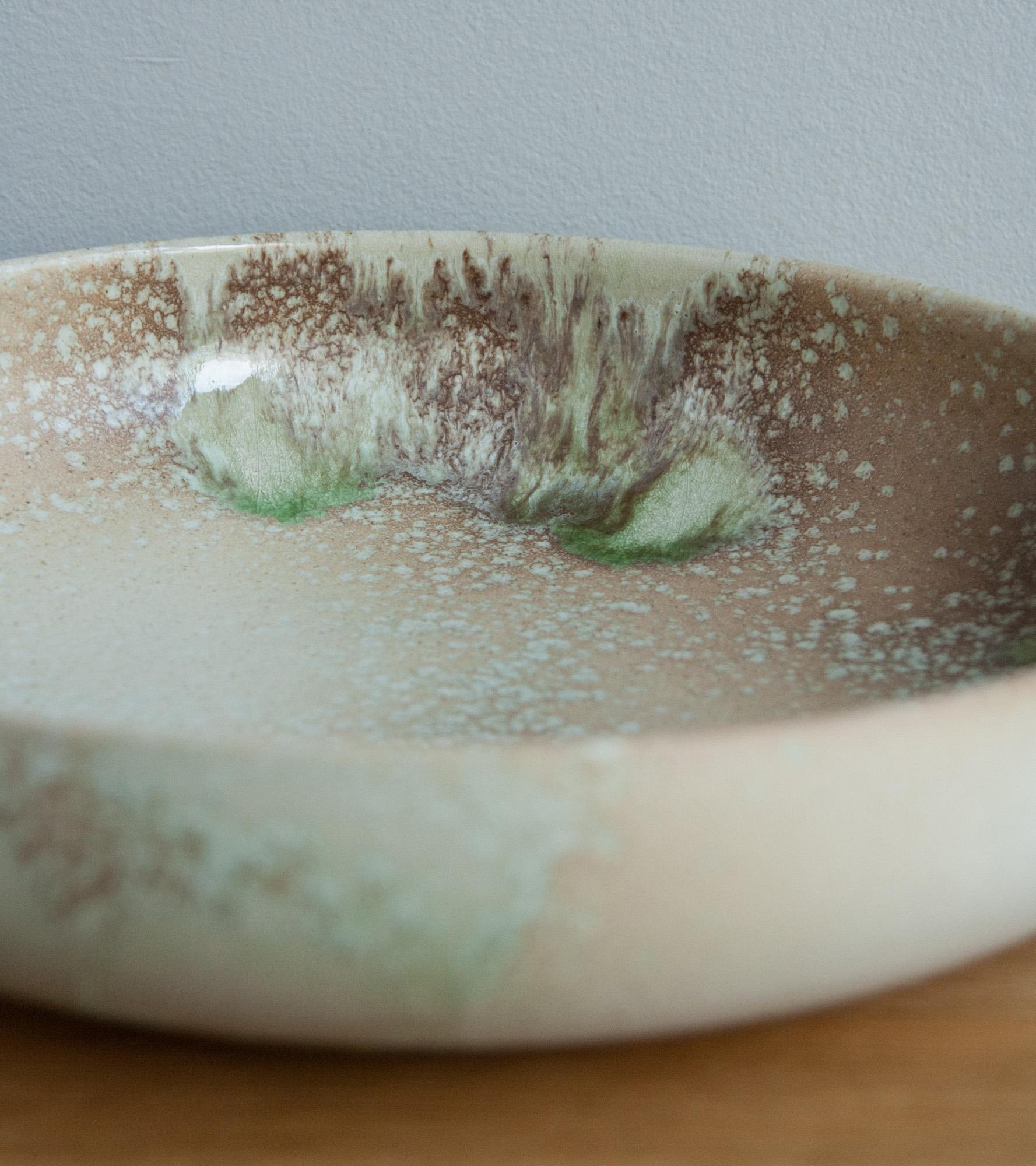 Aage & Kasper Würtz One Off Large Bowl Pink & Green Glaze In Excellent Condition In London, GB