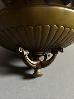 Aage Rafn Art Deco Bronze Ceiling Lamp, Denmark, 1920s.