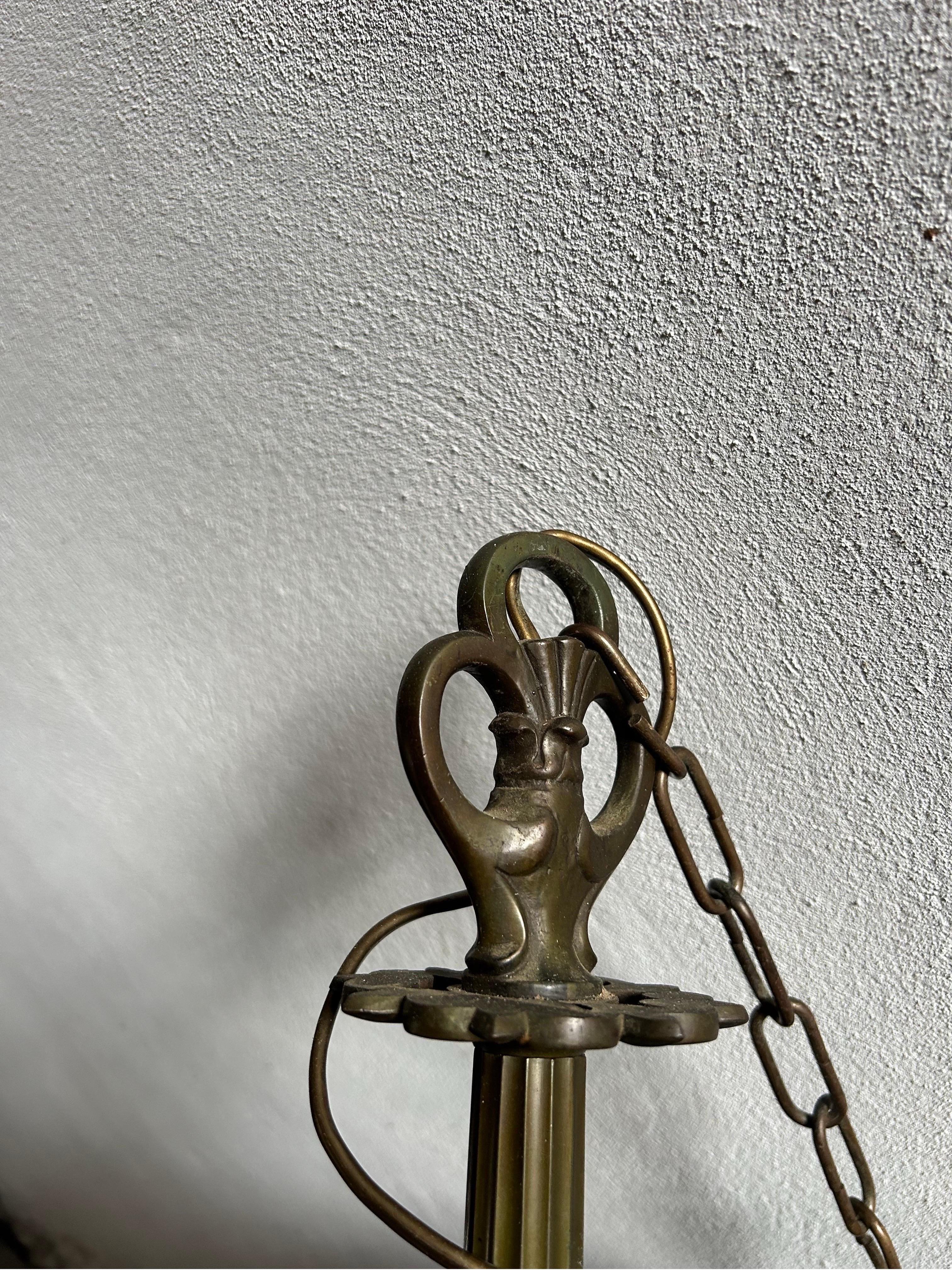 Danese Lampada da soffitto in bronzo art déco di Aage Rafn, Danimarca, anni '20. in vendita