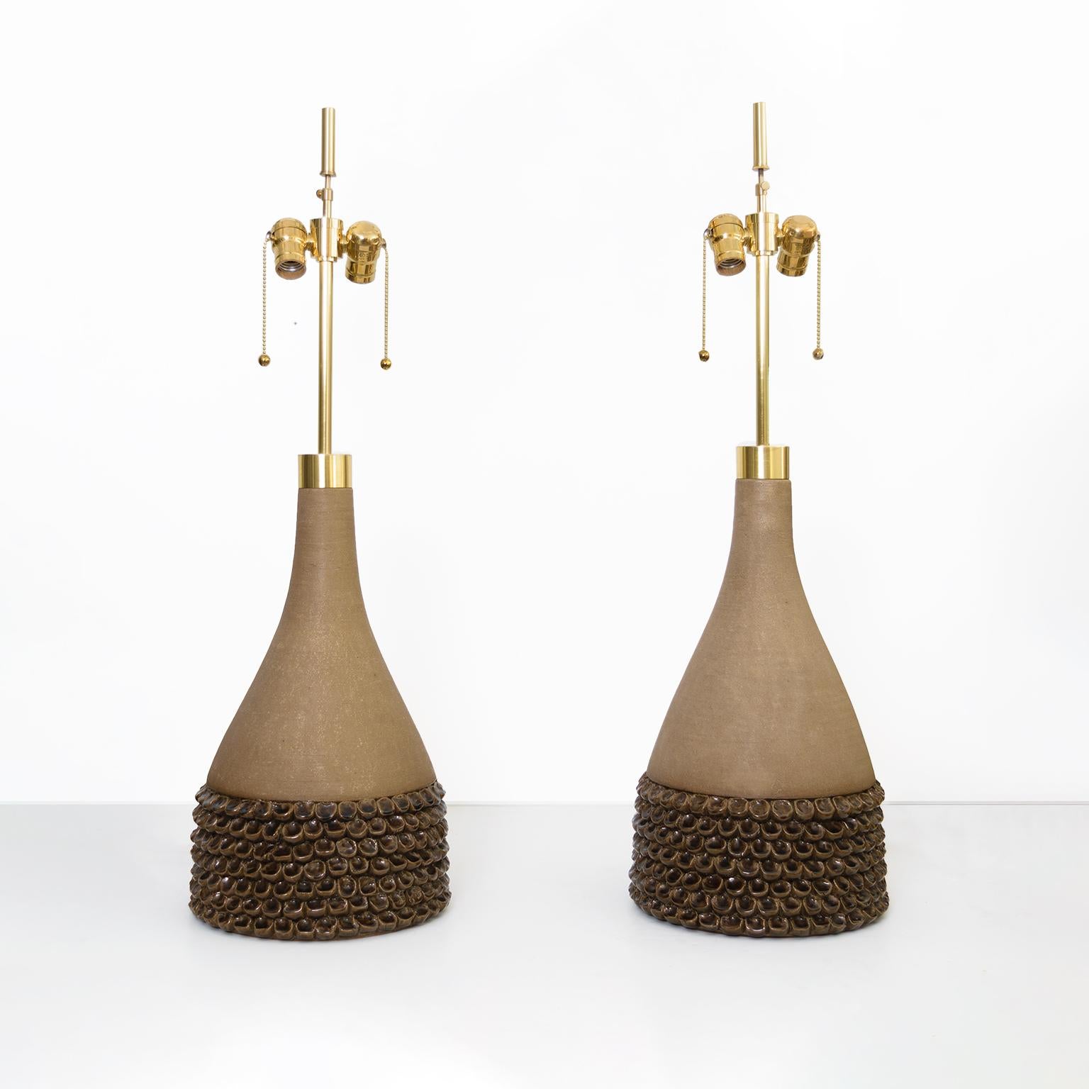 Großes Paar Keramiklampen von Aage Rasmus Selsbo, Studio Selsbo Keramik, Dänemark (Skandinavisch) im Angebot