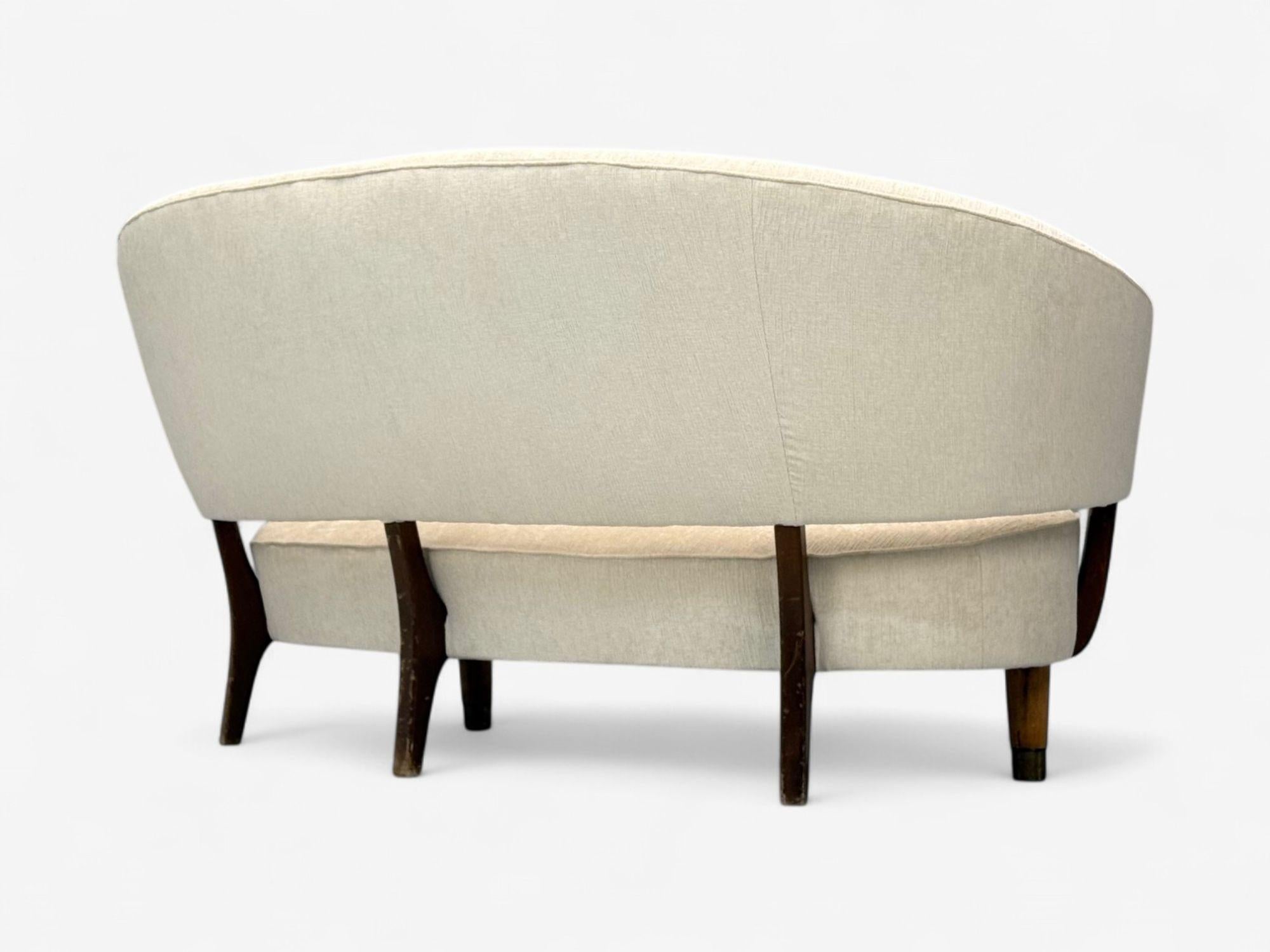 Aage Sattrup, Beeche, tissu, rare canapé flottant, Danemark, années 1950 en vente 2