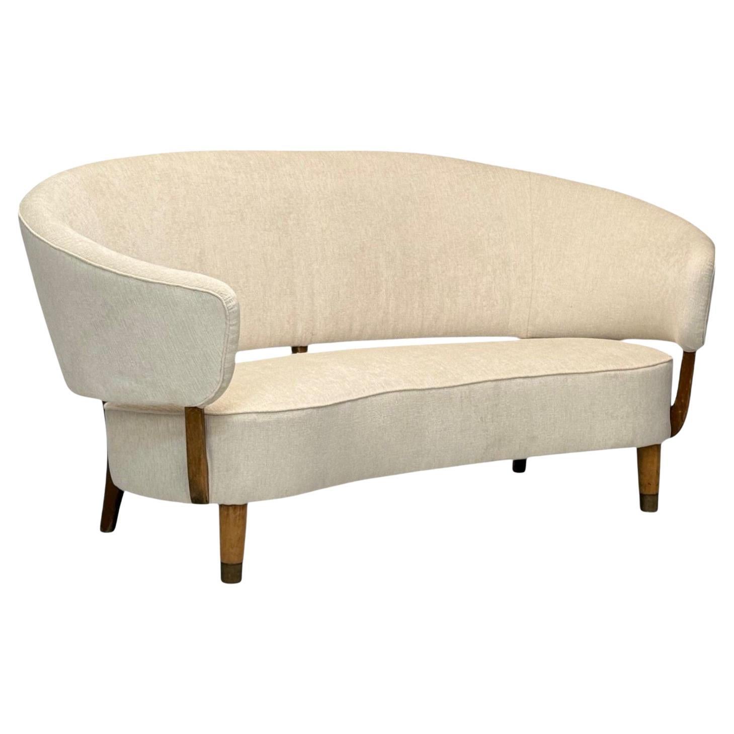 Aage Sattrup, Beeche, tissu, rare canapé flottant, Danemark, années 1950 en vente