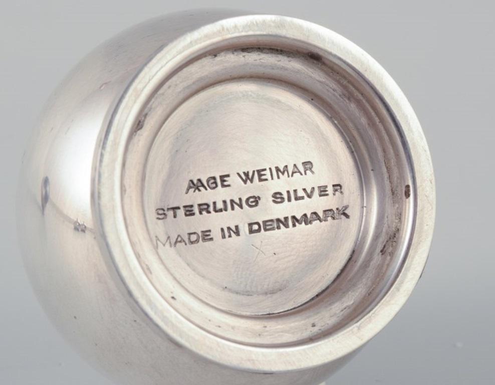 Aage Weimar, dänischer Silberschmied.  Ein Paar modernistische Salz- und Pfefferstreuer. im Angebot 1
