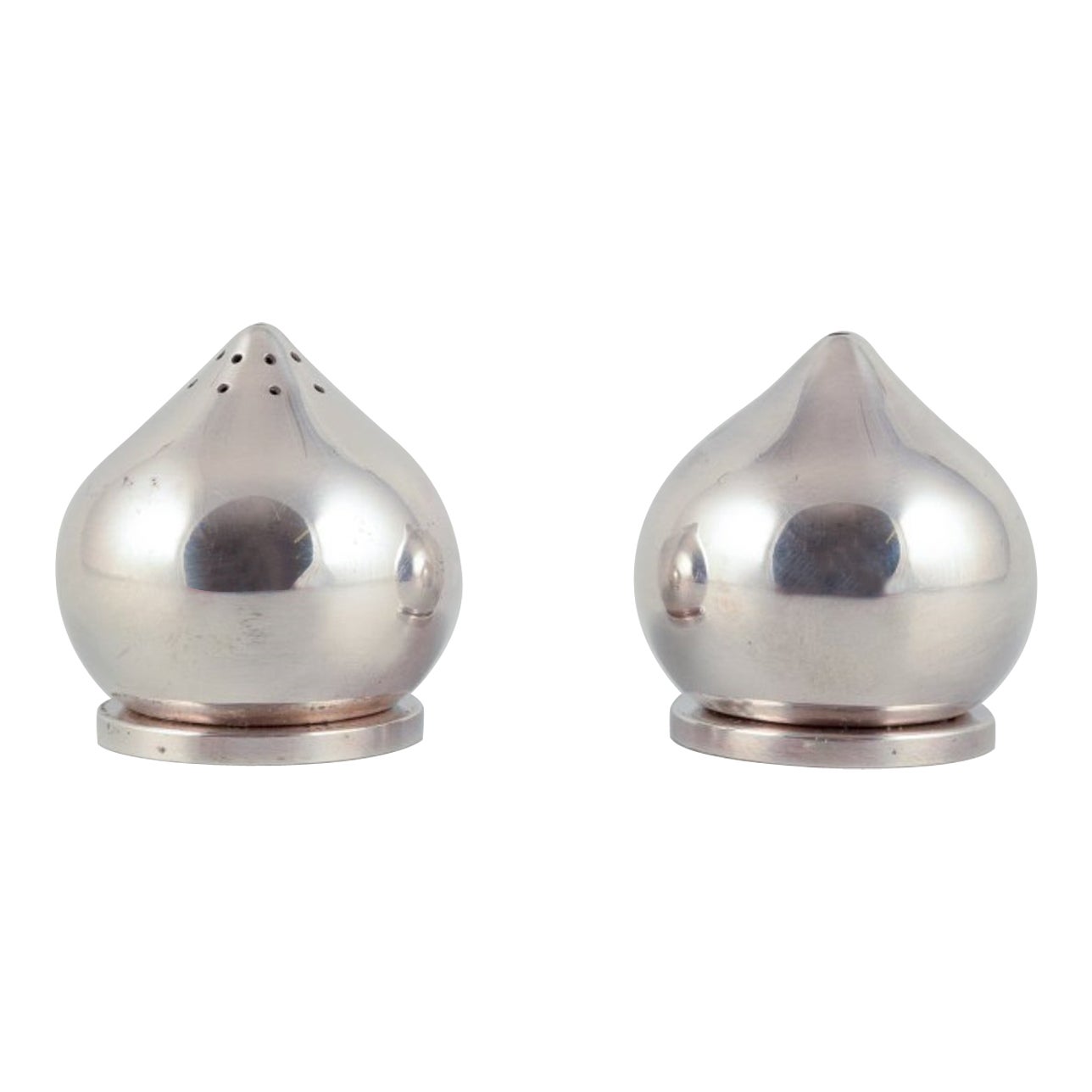 Aage Weimar, Denmark.  Pair of modernist salt and pepper shakers.
