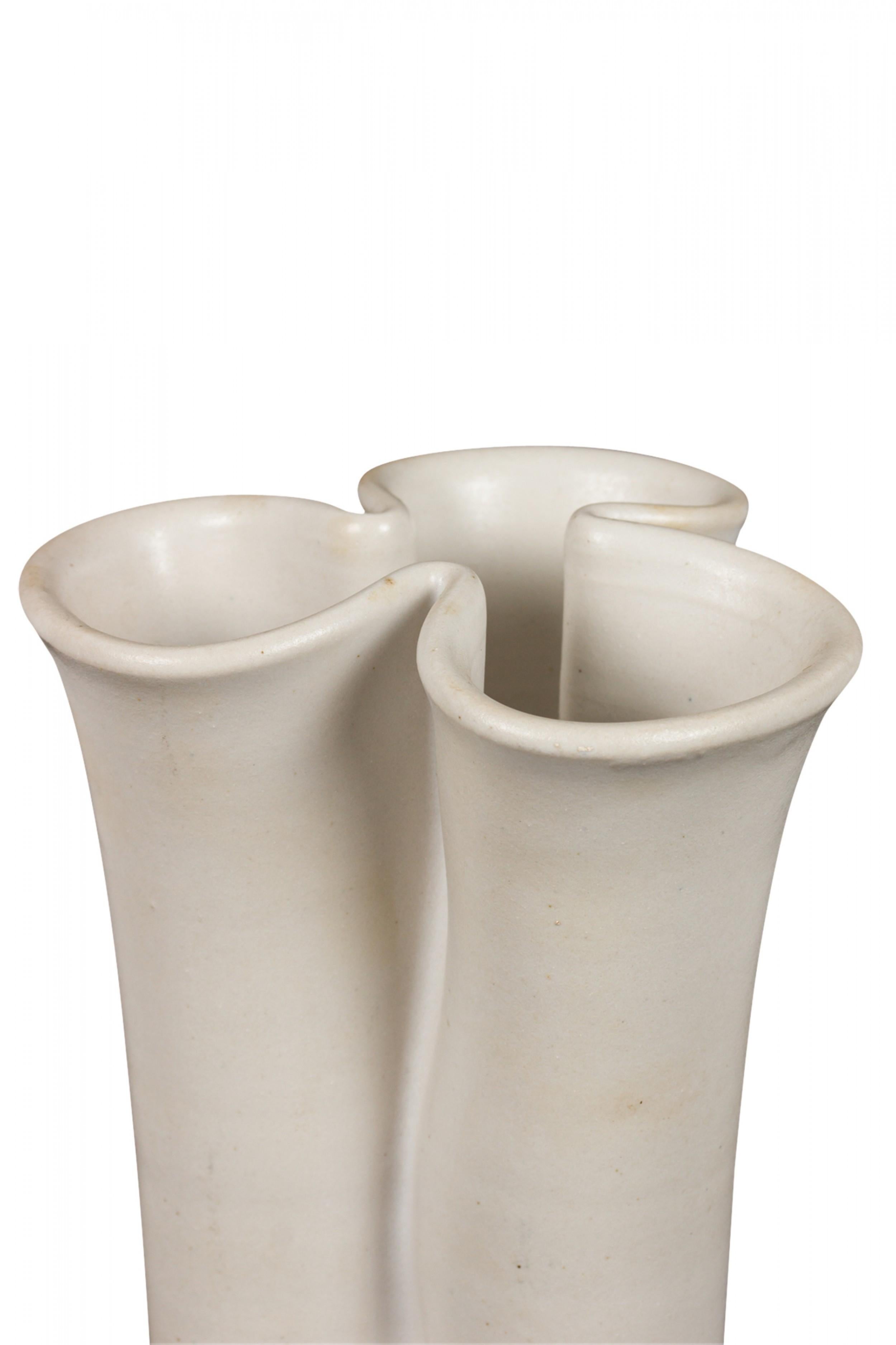 Mid-Century Modern Aage Würtz Danish Mid-Century White Organic Lobed Porcelain Vase