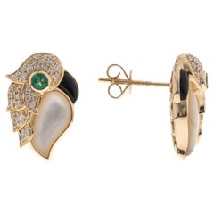 Elegance Boucles d'oreilles perroquet en or 14K