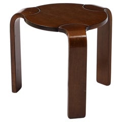 Aalto Style Wooden Stool or Small Side Table, Italy 1960's
