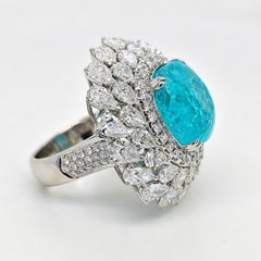 AAP Certified 24,44 Karat Paraiba Turmalin Diamant Weißgold Ring
