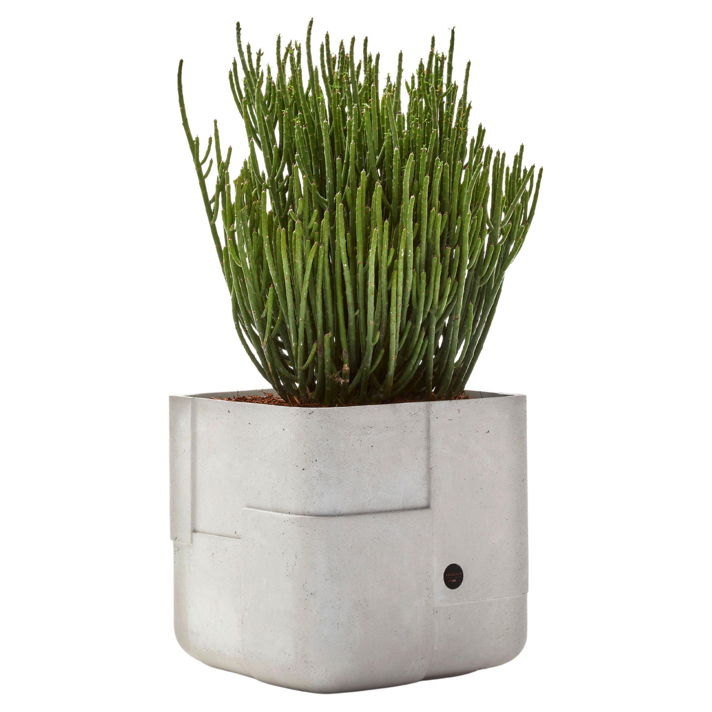 Aarde Square XS Grey Planter by Indigenus