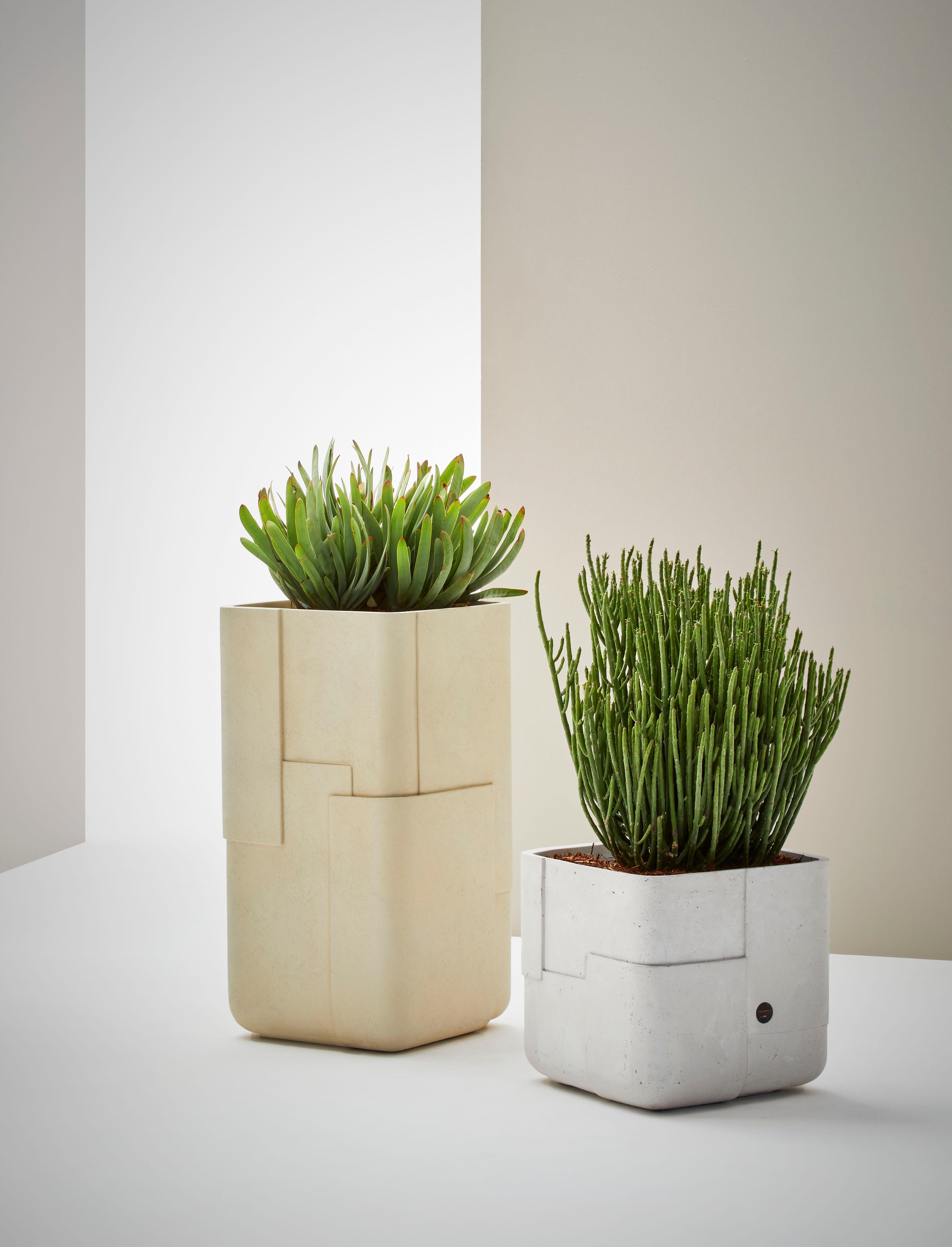 Other Aarde Square XS Sandstone Planter by Indigenus For Sale