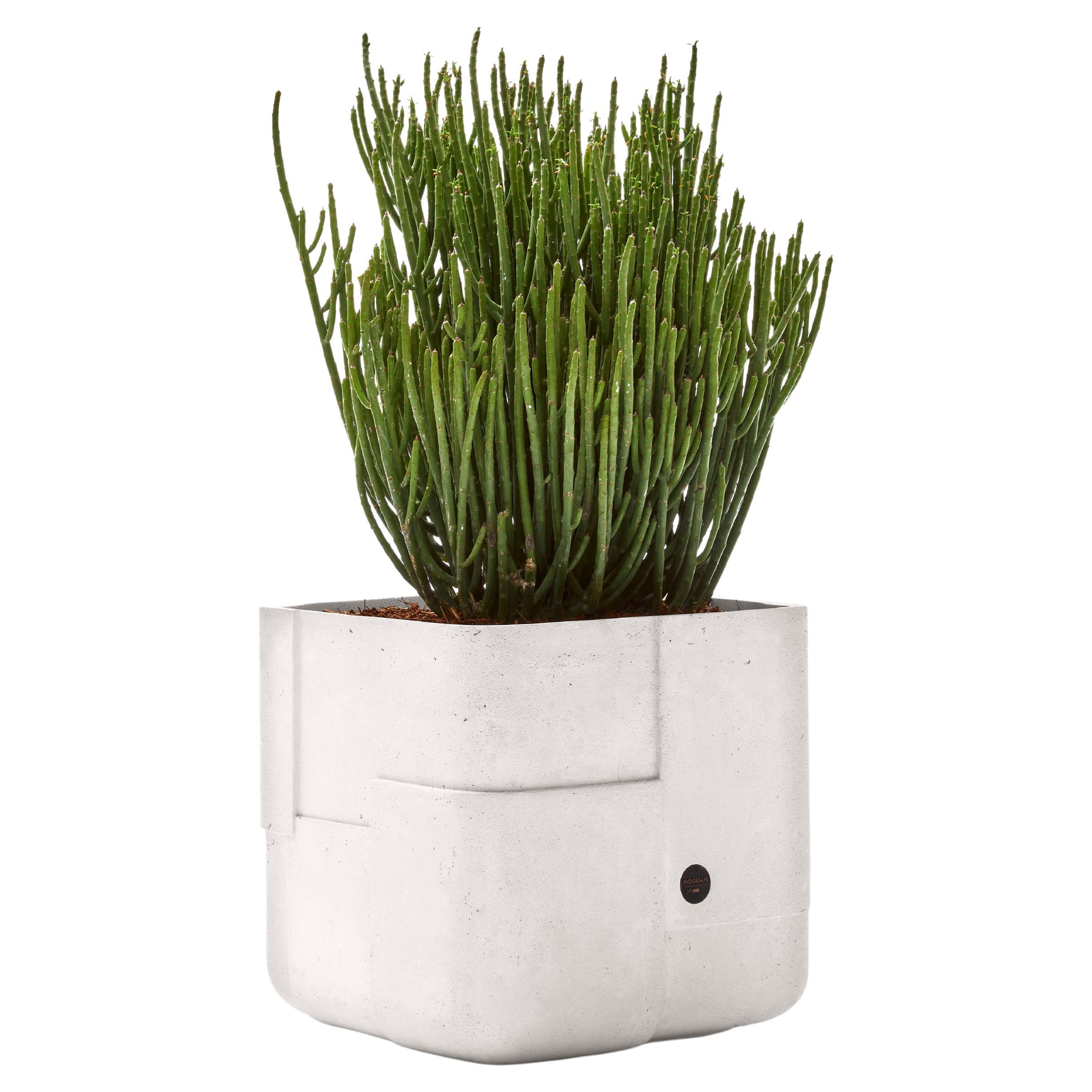 Aarde Square XS White Planter by Indigenus