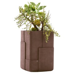 Aarde Tall Brown Planter by Indigenus