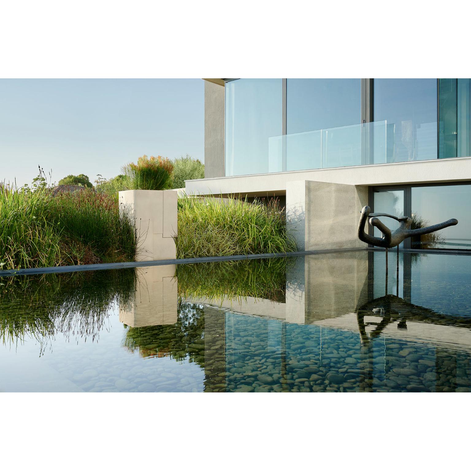 Stone Aarde Tall Grey Planter by Indigenus For Sale