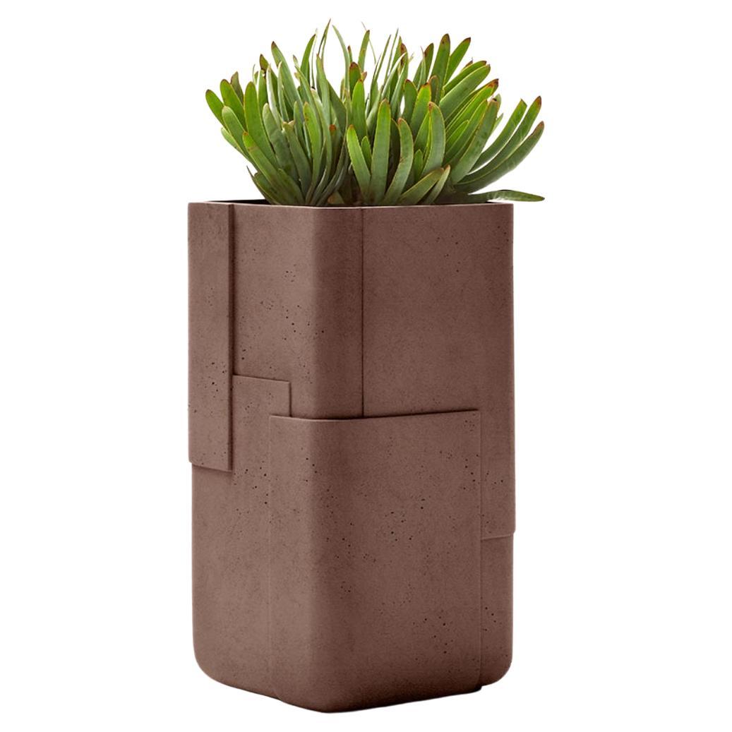 Aarde Tall XS Brown Planter by Indigenus