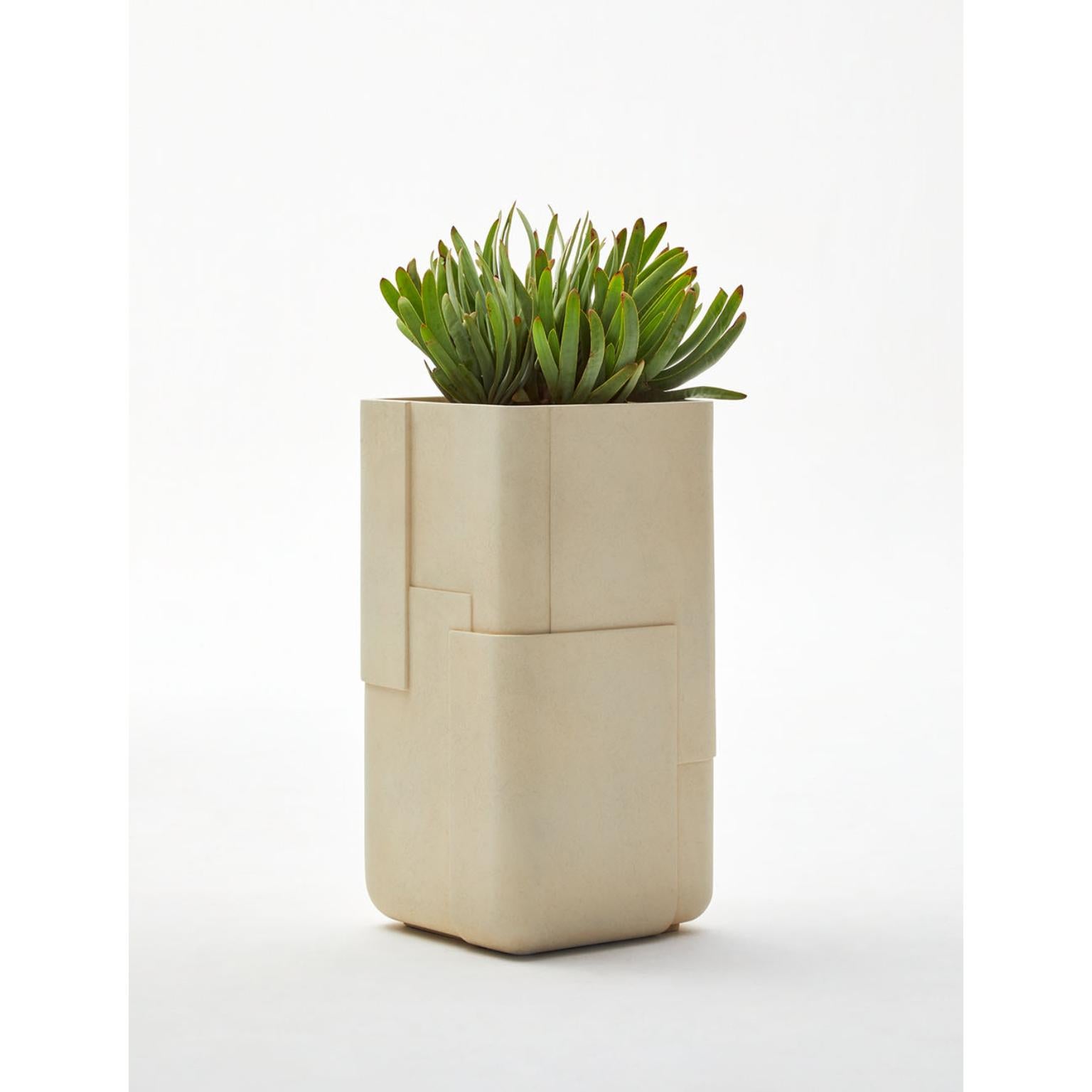 Aarde Tall XS Sandstone Planter by Indigenus
Designed by Sebastian Herkner
Dimensions: W 43 x H 81 cm.
Materials: Stone.
Weight: 45 kg.

Different colors and sizes are available. Please contact us.

Following his honeymoon to South Africa, German