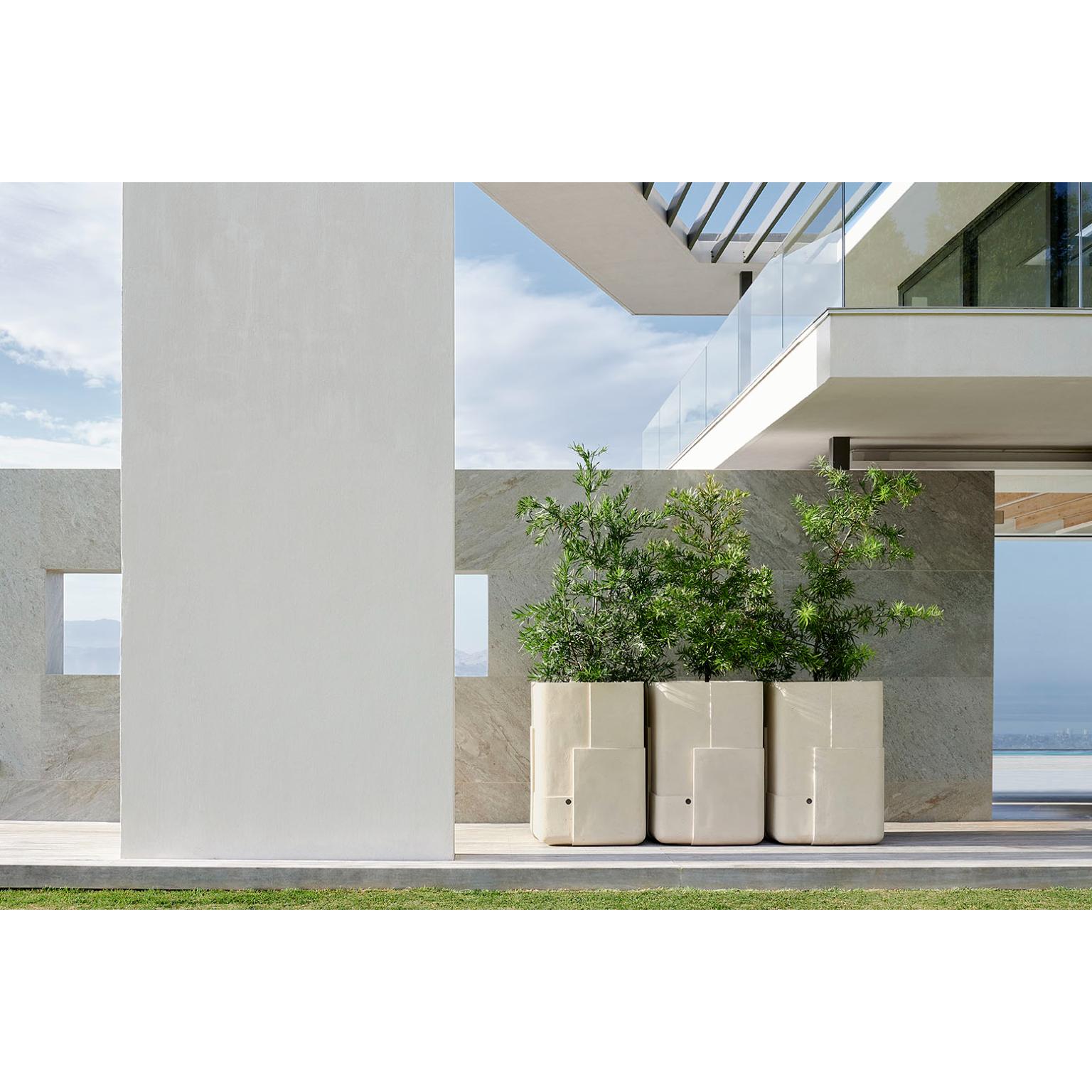Contemporary Aarde Tall XS Sandstone Planter by Indigenus For Sale