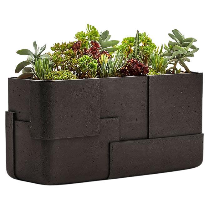 Jardinière noire Aarde Trough par Indigenus