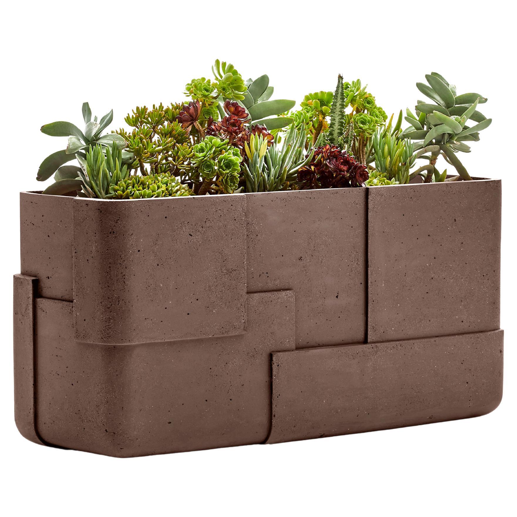 Aarde Trough Brown Planter par Indigenus en vente