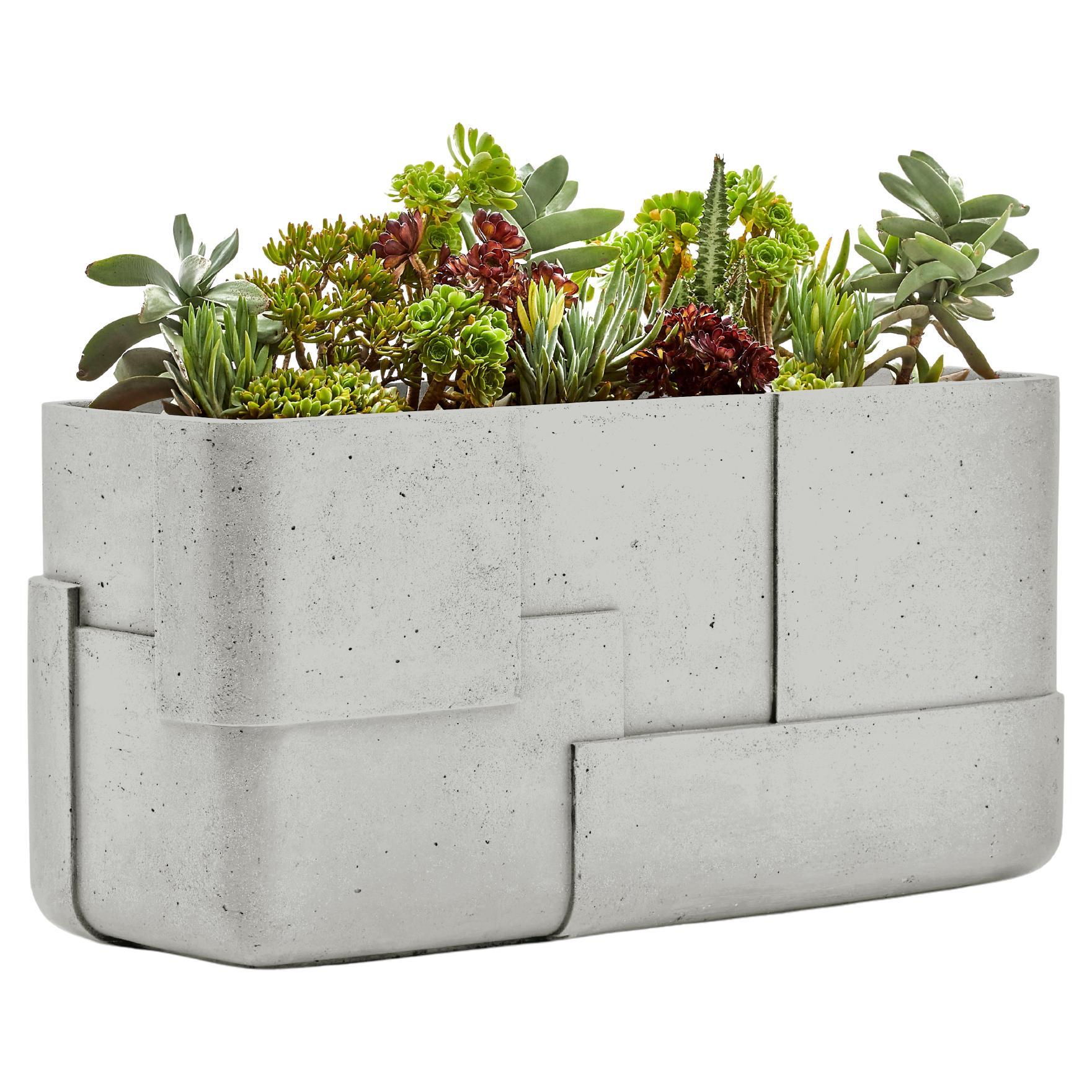 Aarde Trough Grey Planter by Indigenus