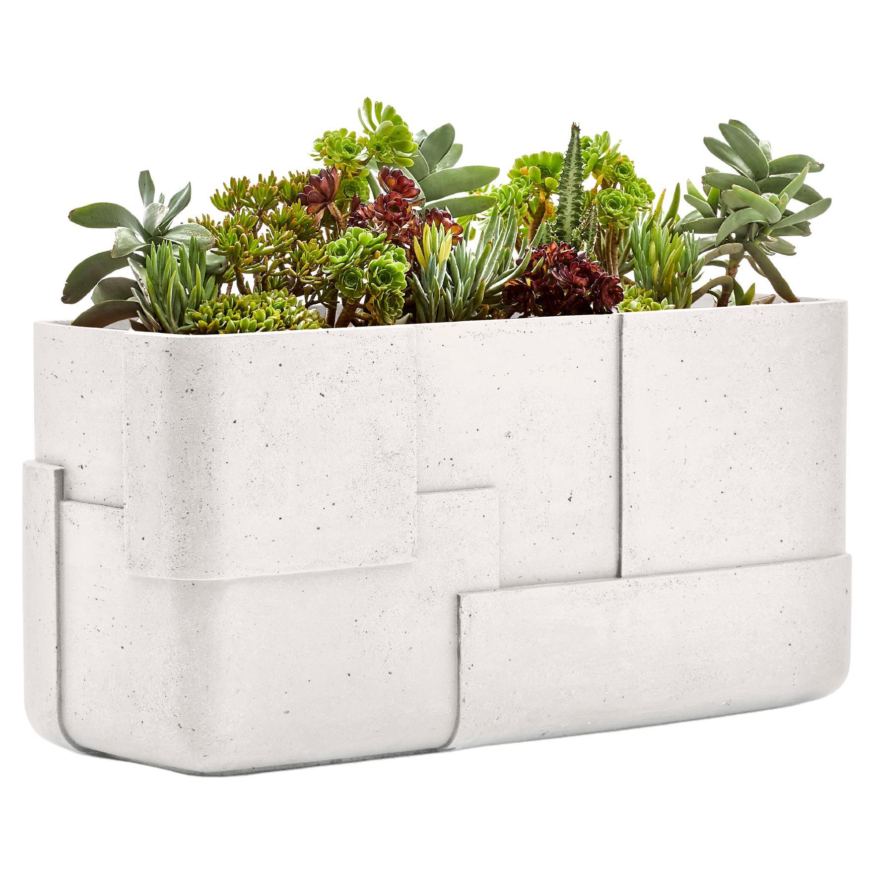 Aarde Trough White Planter by Indigenus