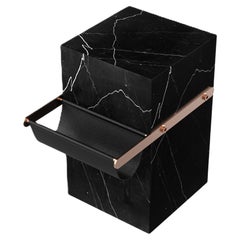 Aarhaus - Table d'appoint en marbre avec pochette de rangement - Black Eagle