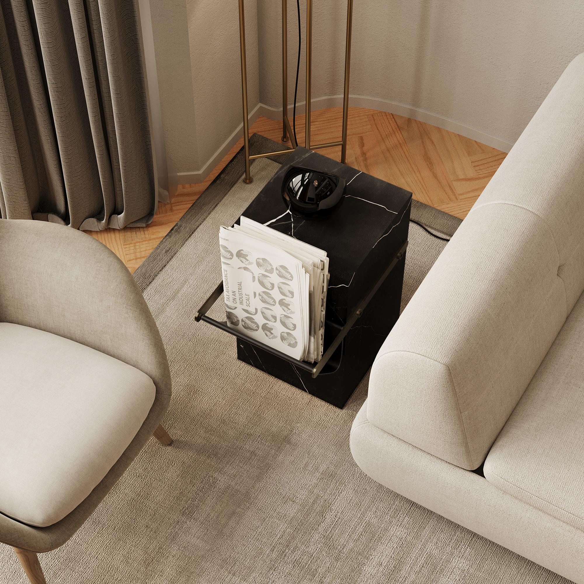 Aarhaus - Marble Side-Table With Storage Pouch - Calacatta Viola In New Condition For Sale In Lisbon, PT
