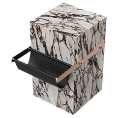 Aarhaus - Table d'appoint en marbre avec pochette de rangement - Calacatta Viola