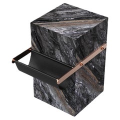 Aarhaus - Table d'appoint en marbre avec pochette de rangement - Galaxy gris