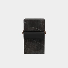 Aarhaus - Marble Side-Table With Storage Pouch - Grey Kenzo