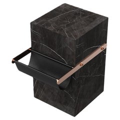 Aarhaus - Marble Side-Table With Storage Pouch - Grey Kenzo