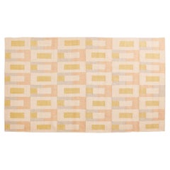 Aari Handwoven Geometric Modern Indian Rug in Multicolor Pastel Shades