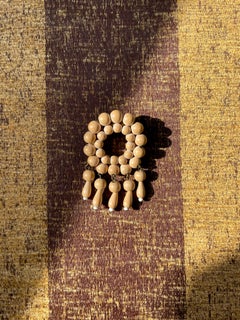 1970s Finnish Aarikka Jewelry Wooden Bead Pin Brooch
