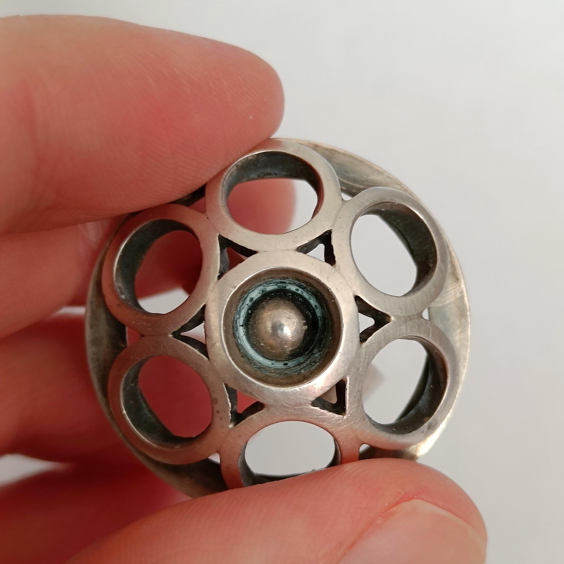 Aarikka Vintage Silver Ring - Modernist Design 1960s, Finland For Sale 4