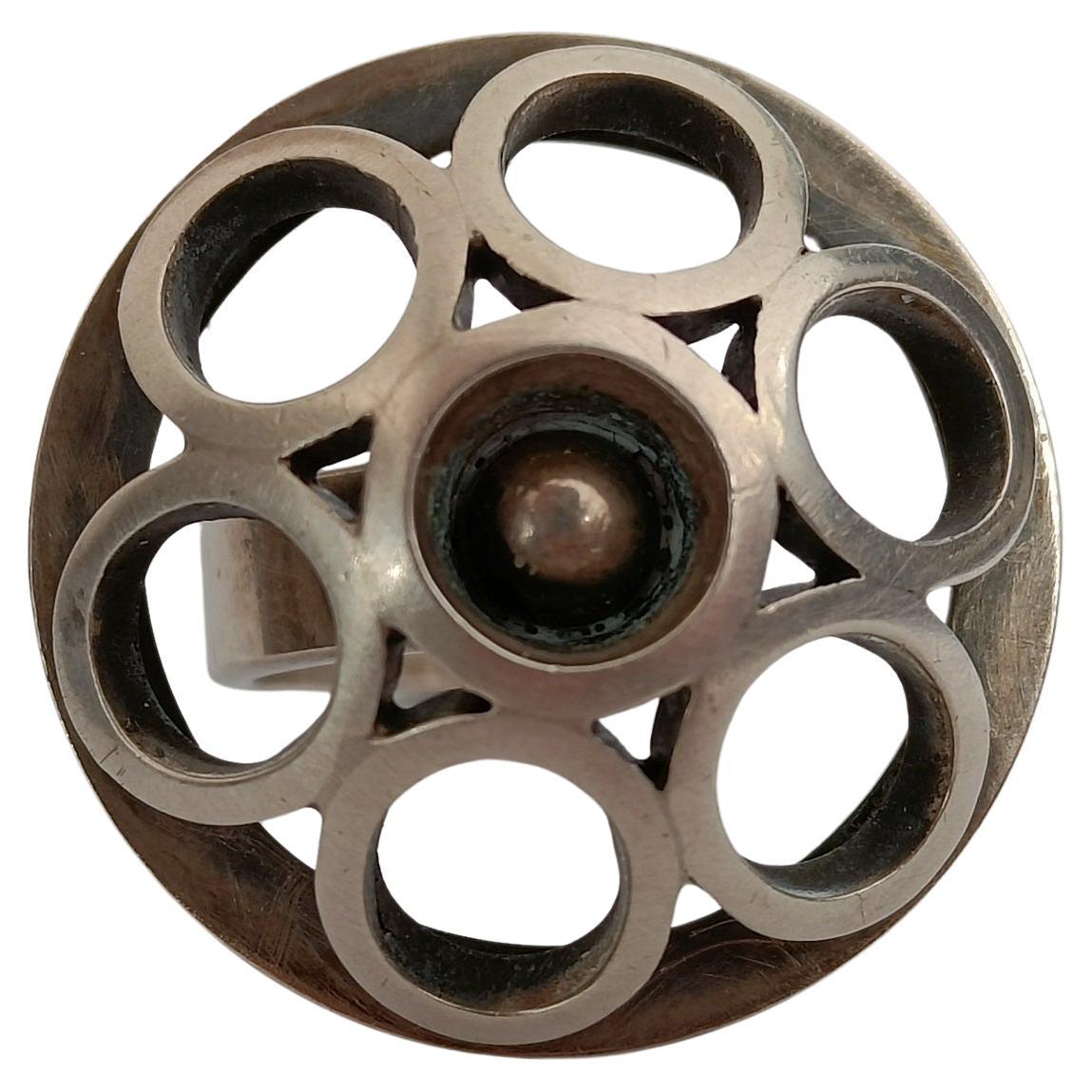 Aarikka Vintage Silver Ring - Modernist Design 1960s, Finland