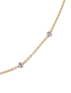 Aaron Basha 18 Karat Diamond Link Chain 16" Yellow Gold .15 carat