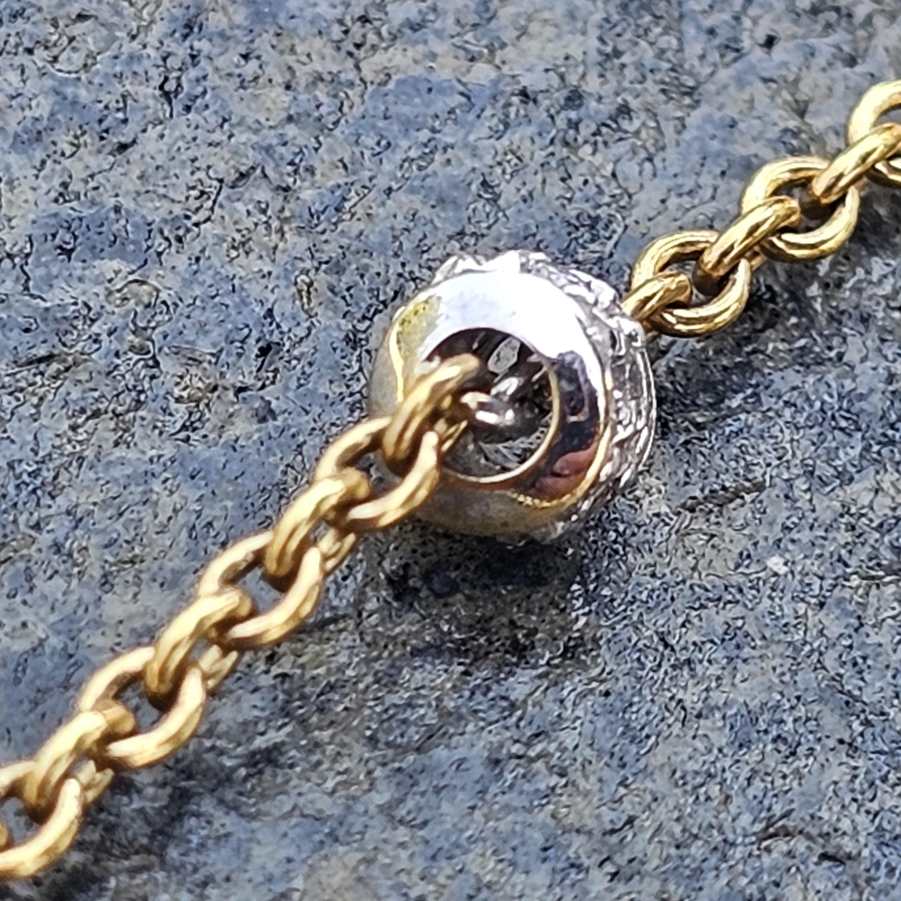 Aaron Basha 18k 4 Diamond Station Chain Necklace 5.9g 16