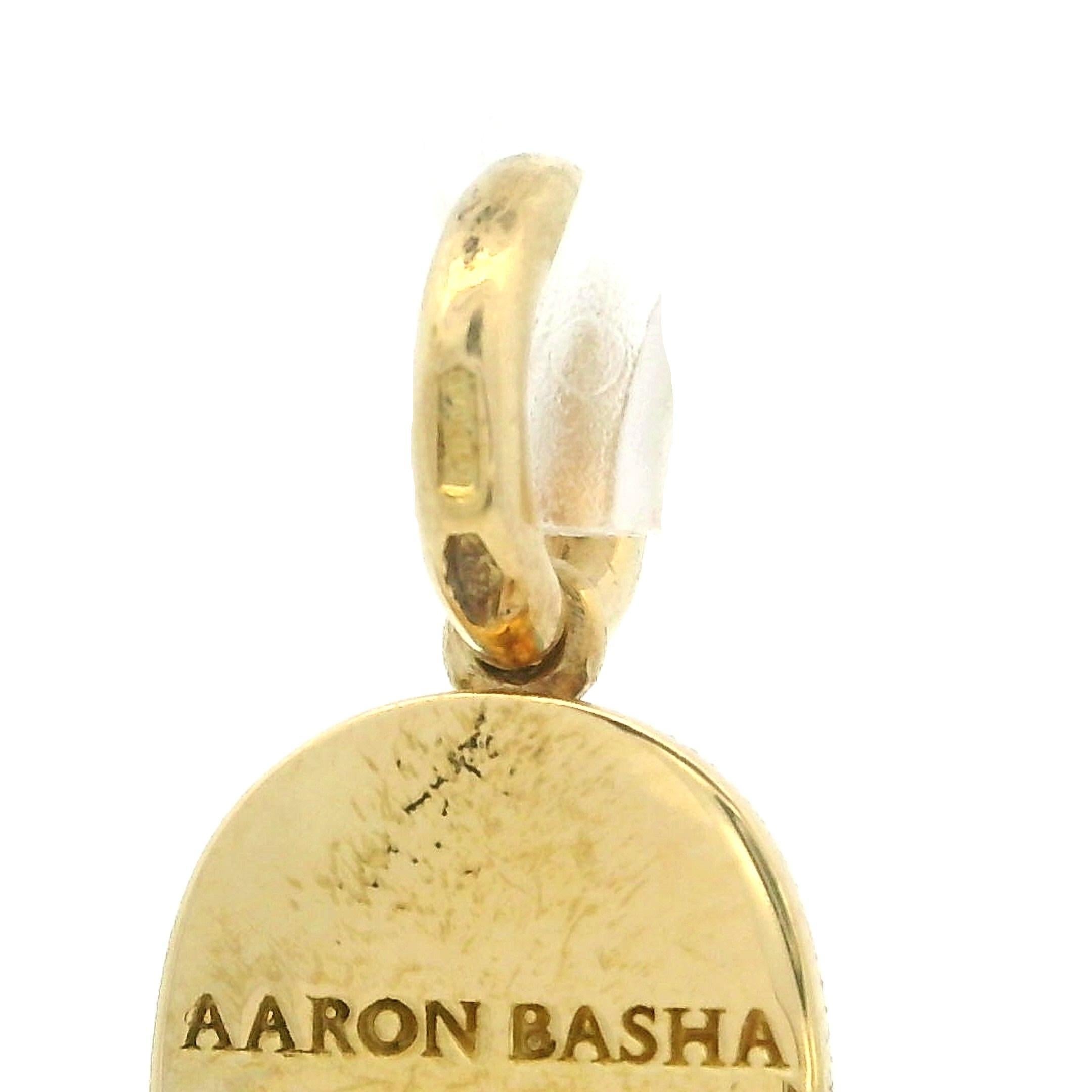 Colgante Zapato de Silla Clásico Aaron Basha Oro de 18k Diamante Turquesa Esmalte Crema Corte brillante en venta
